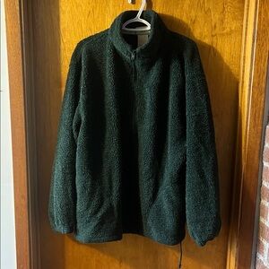 Northern Reflections Green Plush Fleece Pullover 1/4 Zip XL